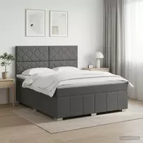 Spyruoklinė lova su čiužiniu Tamsiai pilka 160 x 200 cm Audinys