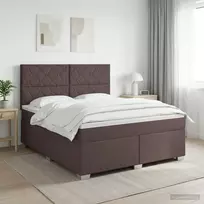 Spyruoklinė lova su čiužiniu Tamsiai rudas 160 x 200 cm Audinys