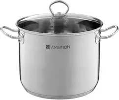 Aukštas nerūdijančio plieno puodas su dangčiu Acero 36 cm 25 l AMBITION
