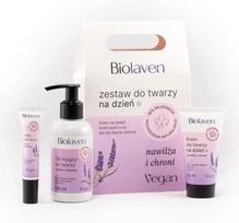 Dieninis veido rinkinys Biolaven moterims: veido valymo gelis 150 ml + veido kremas 50 ml + paakių kremas 15 ml