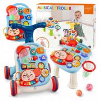 Click4toys vaikštynė, paspirtukas, stumdukas, edukacinis interaktyvus staliukas vaikams 5in1