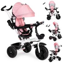 Triratukas EcoToys Trike Fix V3 JM-322, juoda sp./rožinė sp.