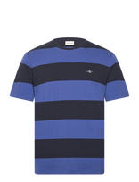 Gant - Bar Stripe Ss T-Shirt - Marškinėliai trumpomis rankovėmis - Tamsiai mėlyna