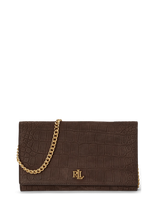 Lauren Ralph Lauren - Croc-Embossed Medium Adair Ii Crossbody - Piniginė - Ruda
