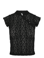 NOISY MAY - Nmesmee Capsleeve Lace Top - Marškinėliai trumpomis rankovėmis - Juoda