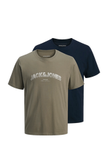 Jack & Jones - Jjavery Tee Ss Crew Neck 2Pk Mp Jnr - Marškinėliai trumpomis rankovėmis - Marga / raštuota