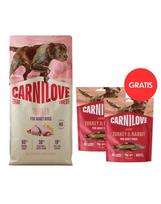 CARNILOVE True Fresh Dog Turkey Adult 12 kg – su šviežia kalakutiena suaugusiems šunims + CARNILOVE Dog Jerky Turkey and Rabbit 2 x 100 g DOVANŲ