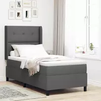 Kiemas lova su pagalve Tamsiai pilka 200 x 90 cm audinys