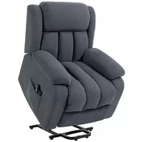 HOMCOM Elektrinis fotelis su pagalba atsistoti, reklaineris su gulėjimo ir masažo funkcijomis, 93x91x103 cm, tamsiai pilkas