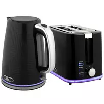 HOMCOM virdulio ir skrudintuvo rinkinys, 2200W, Otter termostatas, 2 skrudintuvų angos, 7 rudumo lygiai, dėklas trupiniams, juodas