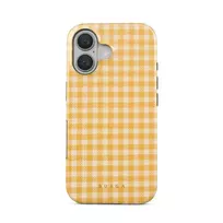 Tuscan Sun - Yellow Plaid iPhone 16 Plus Case, Tough (MagSafe) / N/A