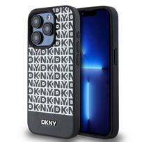 Nugarėlės dėklai DKNY - DKNY PU Leather Repeat Pattern Bottom Stripe MagSafe Case for iPhone 14 Pro Max Black