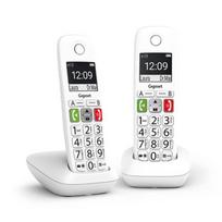Belaidis telefonas - Gigaset E290 Duo Dideli Mygtukai, 150 Telefono Knygos Įrašų, Balta