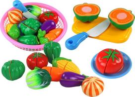 Žaisliniai virtuvės reikmenys, daržovių pjaustymo rinkinys Lean Toys Cooking, įvairių spalvų