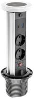 Įmontuojamas ilgintuvas GTV Camino, AE-BPW2SCAM-10, 3 x 1,5 mm², 1.5 m, IP20, 2 lizdų, 2USB, su jungikliu
