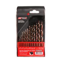 Metalo grąžtų rinkinys AWTools AW42213, plienui/plastikas/ketui, hss-co, cilindrinis, 2-8 mm x 12 cm