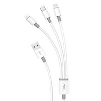 USB kabelis Dudao L8s-3in1 USB-A to USB-C/MicroUSB/Lightning 100W 1.2m baltas