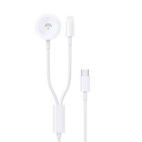 USB kabelis Dudao A12MAX-2in1 USB-C to iWatch/Lightning 20W 1.2m baltas