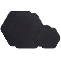 Remonto lopai striukėms ir kuprinėms Gear Aid Tenacious Tape Hex, juodi, 4 vnt.