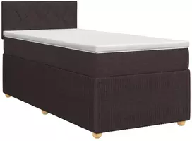 Spyruoklinė lova su čiužiniu Tamsiai rudas 80 x 200 cm Audinys