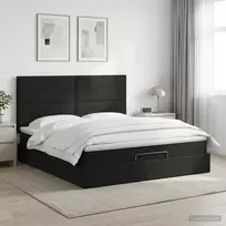 Reguliuojama lova su čiužiniu Juoda 180 x 200 cm Audinys
