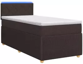 Spyruoklinė lova su čiužiniu Tamsiai rudas 90 x 200 cm Audinys