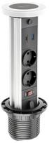 Įmontuojamas ilgintuvas GTV Camino, AE-BPW2SCAM-10, 3 x 1,5 mm², 1.5 m, IP20, 2 lizdų, 2USB, su jungikliu