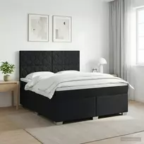 Spyruoklinė lova su čiužiniu Juoda 140 x 190 cm Audinys
