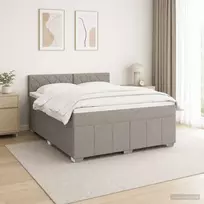 Spyruoklinė lova su čiužiniu Taupe 140 x 200 cm Audinys