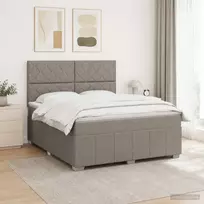 Spyruoklinė lova su čiužiniu Taupe 140 x 190 cm Audinys