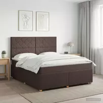 Spyruoklinė lova su čiužiniu Tamsiai rudas 140 x 190 cm Audinys