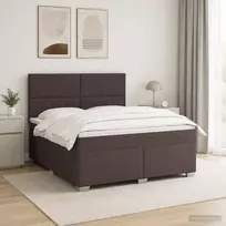 Spyruoklinė lova su čiužiniu Tamsiai rudas 140 x 190 cm Audinys