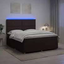 Lova LED lovos čiužinys su LED apšvietimu Tamsiai rudas 140 x 190 cm