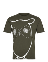 Knowledge Cotton Apparel - Big Owl Print Tee - Gots/Vegan - Marškinėliai trumpomis rankovėmis - Žalia