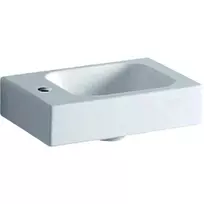 Geberit iCon praustuvas, be perpildymo angos, su maišytuvo anga kairėje, 38 x 28 cm, baltas 124836000
