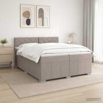 Spyruoklinė lova su čiužiniu Taupe 200 x 200 cm Audinys