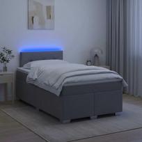 Lova su čiužiniu ir LED apšvietimu Šviesiai pilka 120 x 200 cm