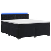 Lova su čiužiniu ir LED apšvietimu Juoda 140 x 190 cm Aksomas