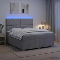 LED lovos čiužinys su LED apšvietimu Šviesiai pilka Audinys