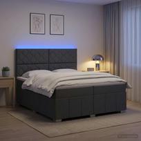 LED lovos čiužinys su LED apšvietimu Tamsiai pilka 200 x 200 cm
