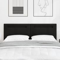 LED galvūgalis Juoda 160 cm Dirbtinė oda