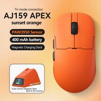 Myszka bezprzewodowa Ajazz AJ159 APEX 3950-8K ze stacją dokującą pomarańczowa | AJM159-A-O | 6976412983092