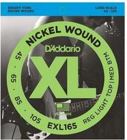 Stygų rinkinys elektriniam bosui D'Addario EXL165