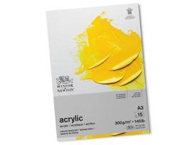 Bloknotas tapybai akriliniais dažais W&N A3/300g 15 lapu