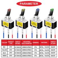 Perjungimo jungiklis su Led, 12v 30a, 4 spalvos, 4 vnt.