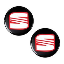 2/5/10 vnt. 14 mm automobilio nuotolinio valdymo pultelio emblema, lipdukas radijo mygtukui SEAT Leon FR Altea Ibiza Toledo Cordoba Alhambra Arona Ateca Exeo 2Pcs black