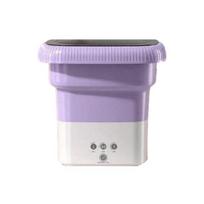 Mini skalbimo mašina Nešiojama maža skalbimo mašina Gilus valymas Lengvai valdoma Lengva Kompaktiška skalbimo mašina US Plug violetinė