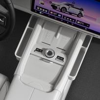 Lynk & Co 900 Central Control Wireless Charger Film, Gear Shift Silicone Pad, Cup Holder Storage Rack for 25 Models white