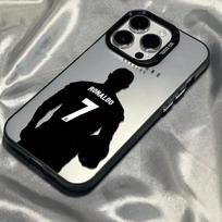 Ronaldo No. 7 jersey mobile phone case is suitable for iPhone15/13 European and American personality 14 characters 11 Apple 12 colored silver case x iPhone 7/8