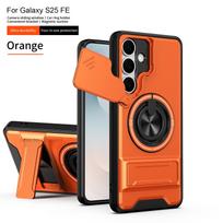 S25/S25+/S25FE Armor Case For Samsung Galaxy S25 FE Case Shockproof Lens Protect Back Cover For Samsung S25 Ultra S 25 Plus Case Galaxy S25 oranžinė